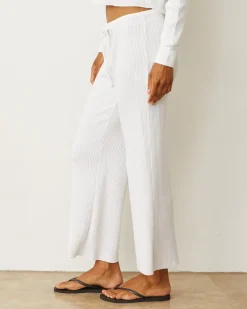 MONROW Waffle Crop Lounge Sweat WHITE Shop