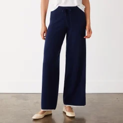 MONROW Wool Cashmere Wide Leg Sweat NAVY Cheap