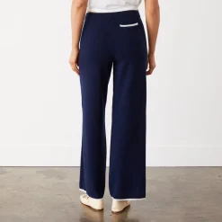 MONROW Wool Cashmere Wide Leg Sweat NAVY Cheap